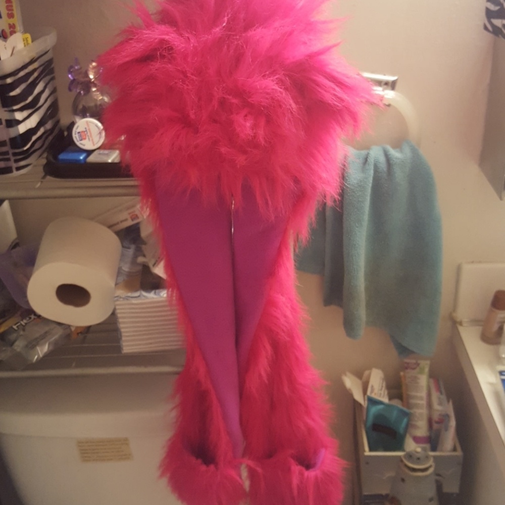 Pink fluffy bear hat